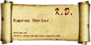 Kapros Dorisz névjegykártya